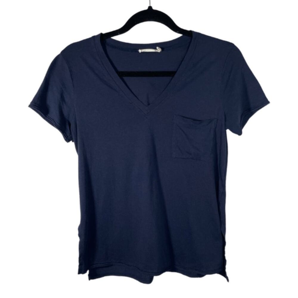 Lush Basic V-Neck T-Shirt, Blue, S
